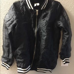 Mesh Varsity Zip Up Jacket